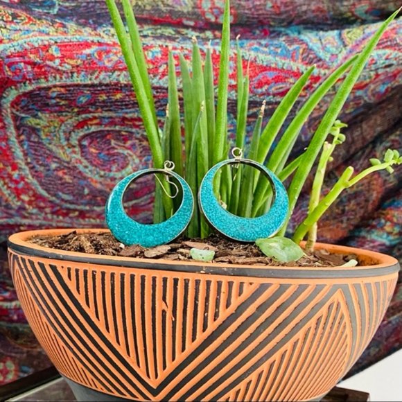 NEW without TAGS Boho crescent moon hoop earrings - Picture 5 of 5